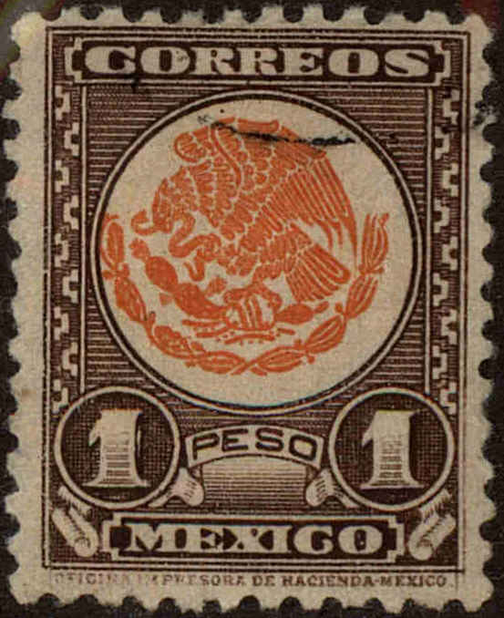 Front view of Mexico 719 collectors stamp