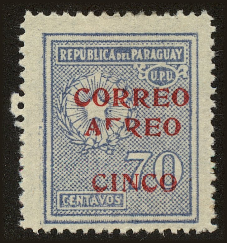 Front view of Paraguay C30 collectors stamp