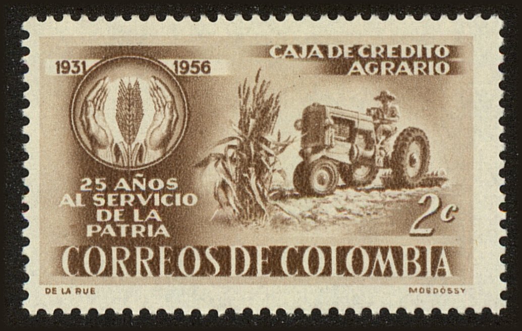 Front view of Colombia 671 collectors stamp