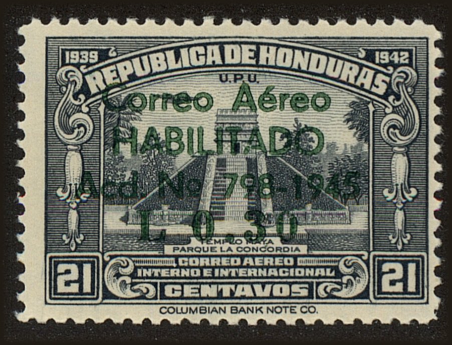 Front view of Honduras C149 collectors stamp