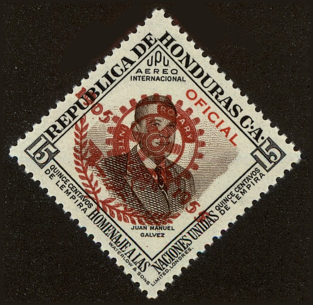 Front view of Honduras C235 collectors stamp