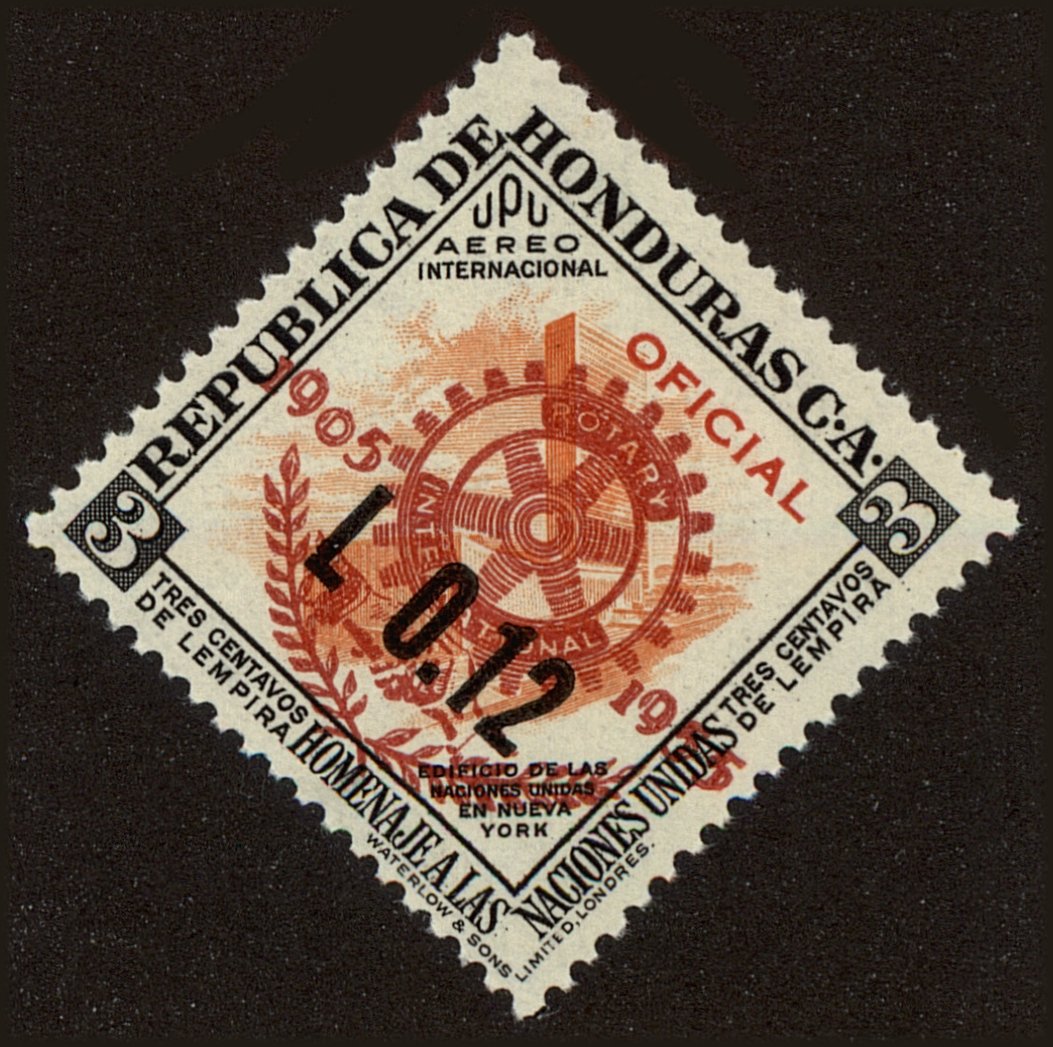 Front view of Honduras C240 collectors stamp