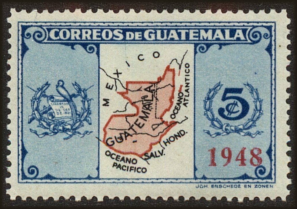 Front view of Guatemala 324 collectors stamp