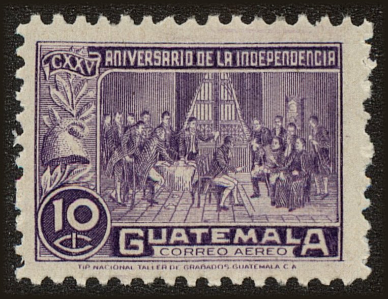 Front view of Guatemala C145 collectors stamp