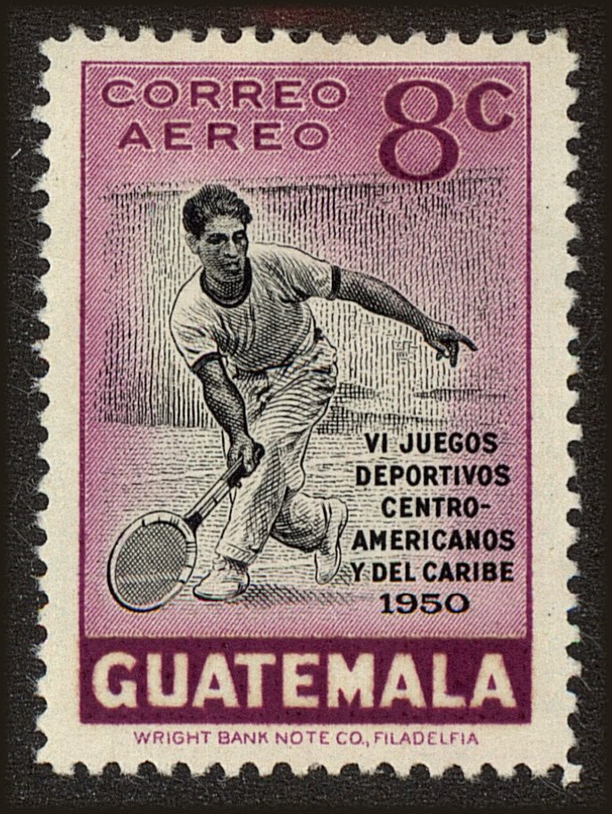 Front view of Guatemala C174 collectors stamp
