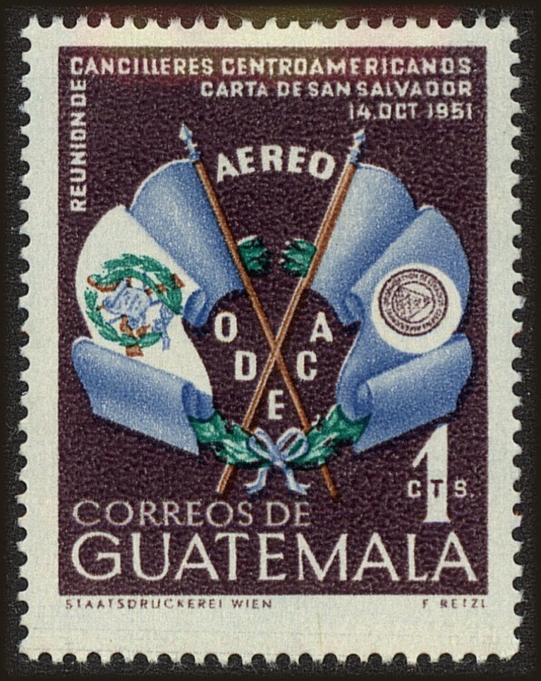 Front view of Guatemala C204 collectors stamp