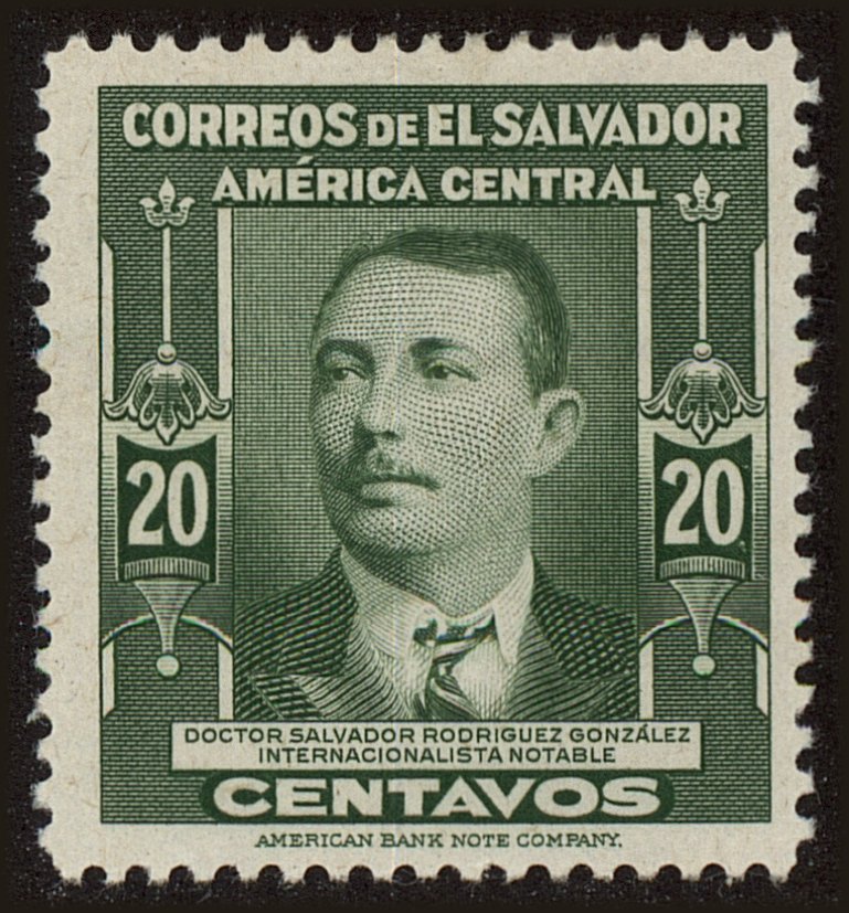 Front view of Salvador, El 602 collectors stamp