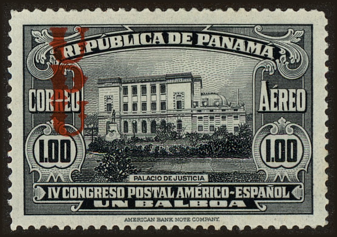 Front view of Panama C32 collectors stamp
