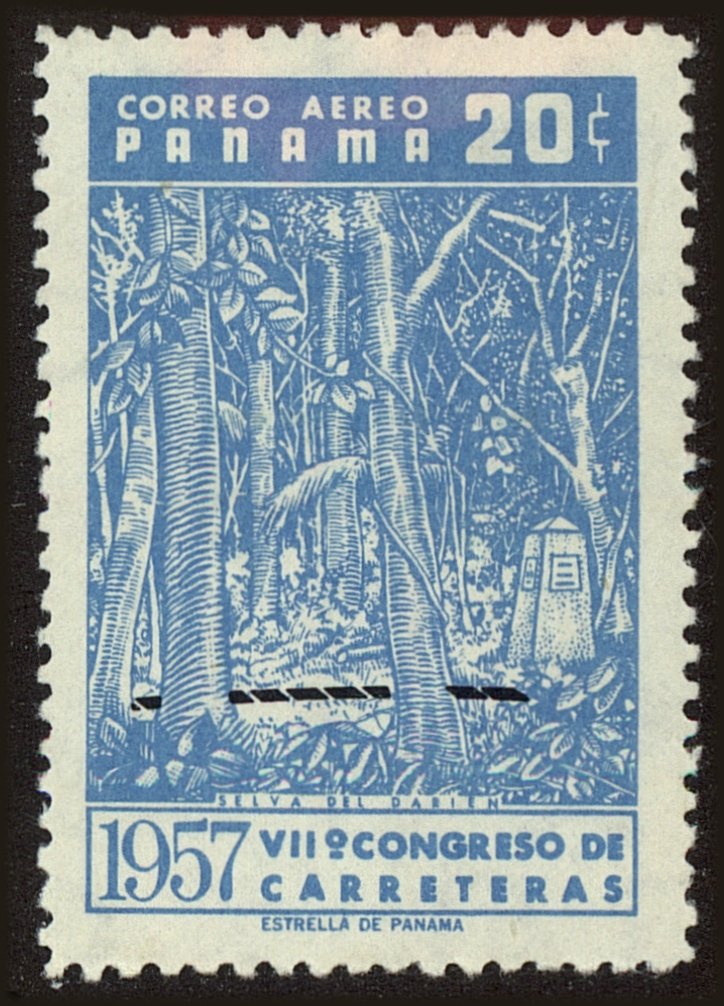 Front view of Panama C186 collectors stamp