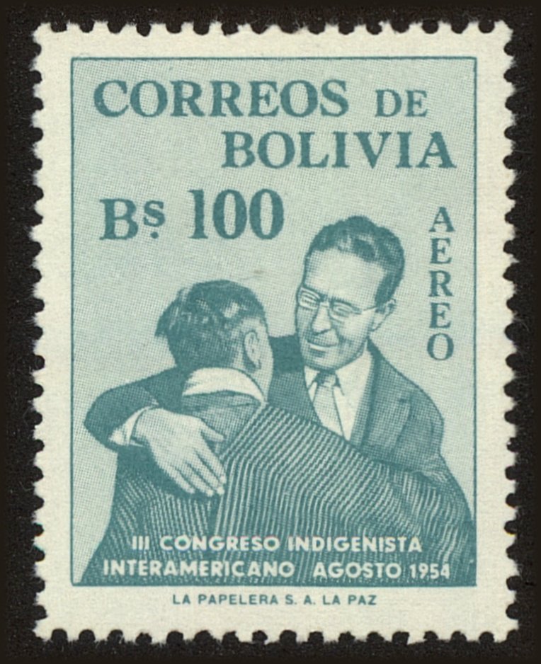 Front view of Bolivia C180 collectors stamp