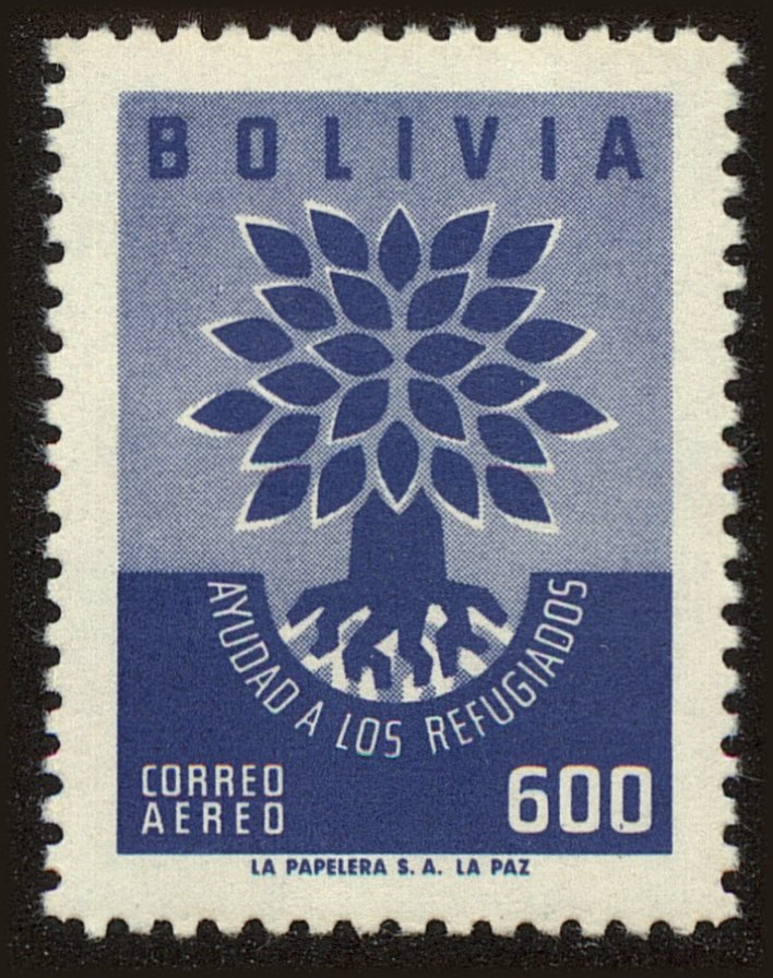 Front view of Bolivia C212 collectors stamp