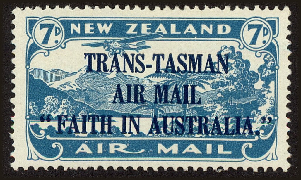 Front view of New Zealand C5 collectors stamp
