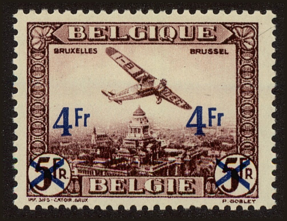 Front view of Belgium C7 collectors stamp