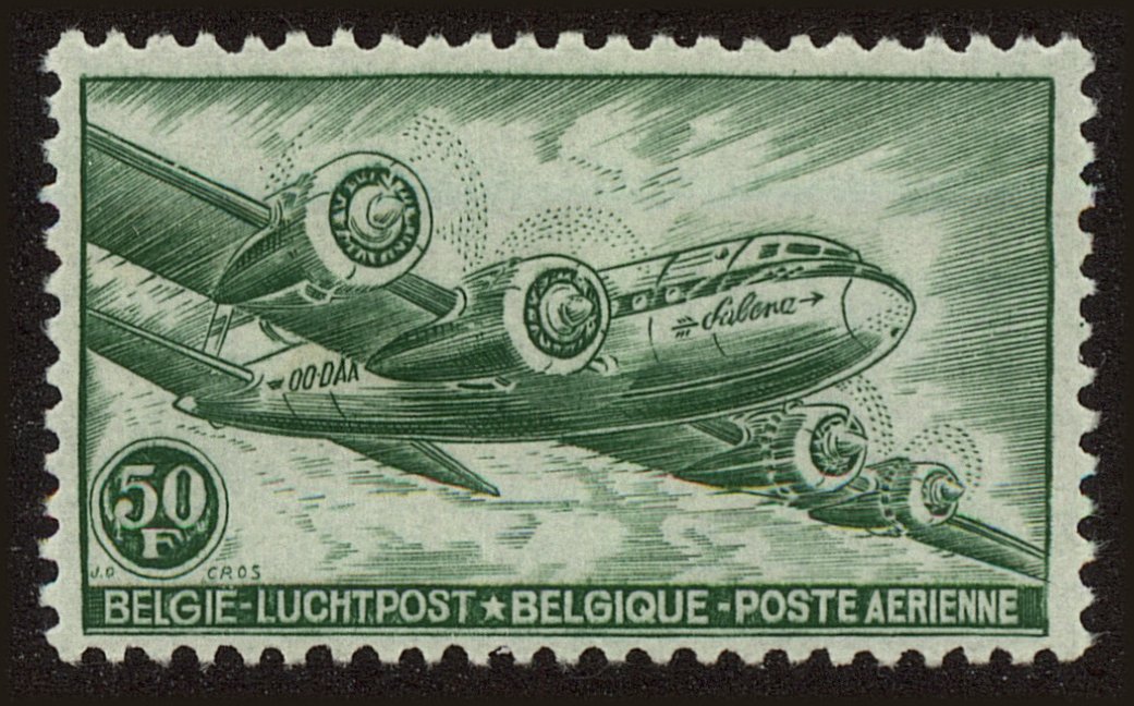 Front view of Belgium C10 collectors stamp