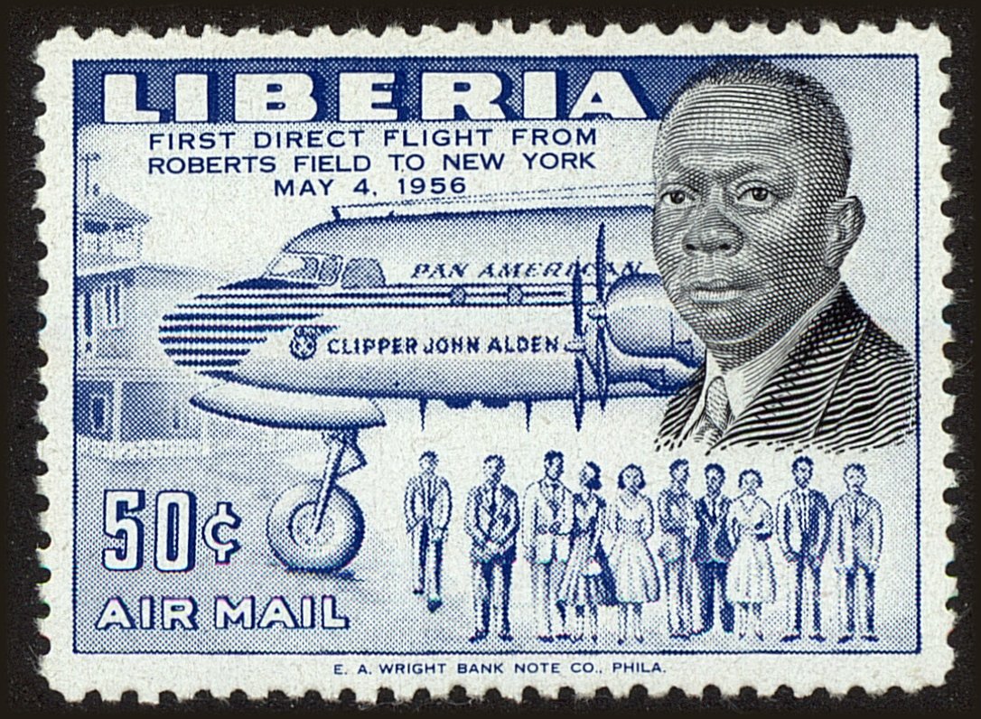 Front view of Liberia C110 collectors stamp