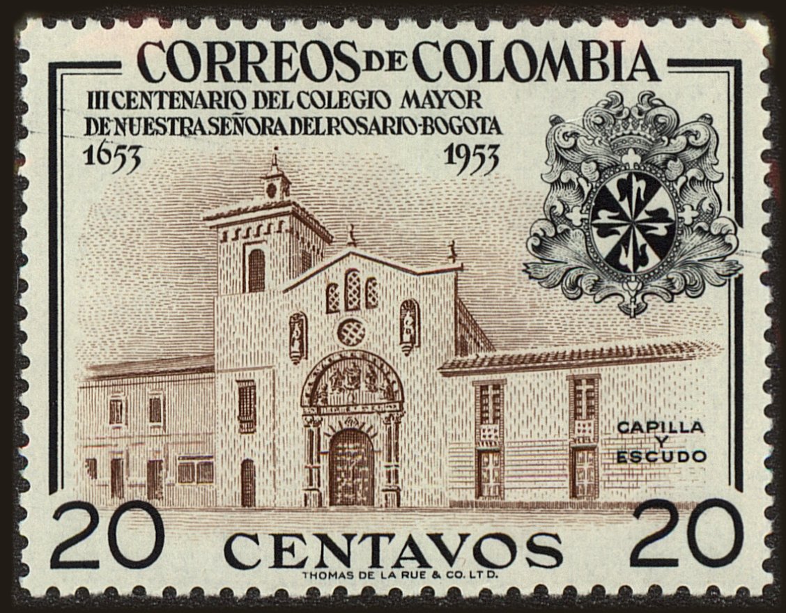 Front view of Colombia 632 collectors stamp