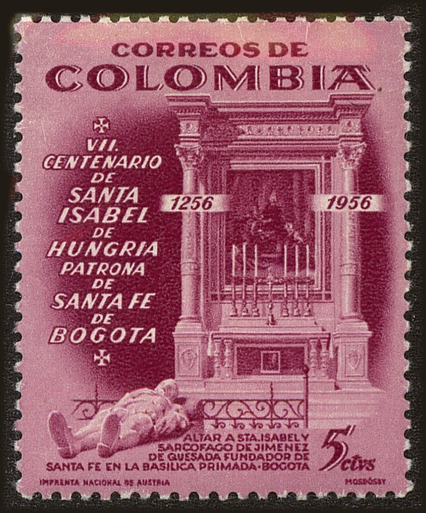 Front view of Colombia 667 collectors stamp
