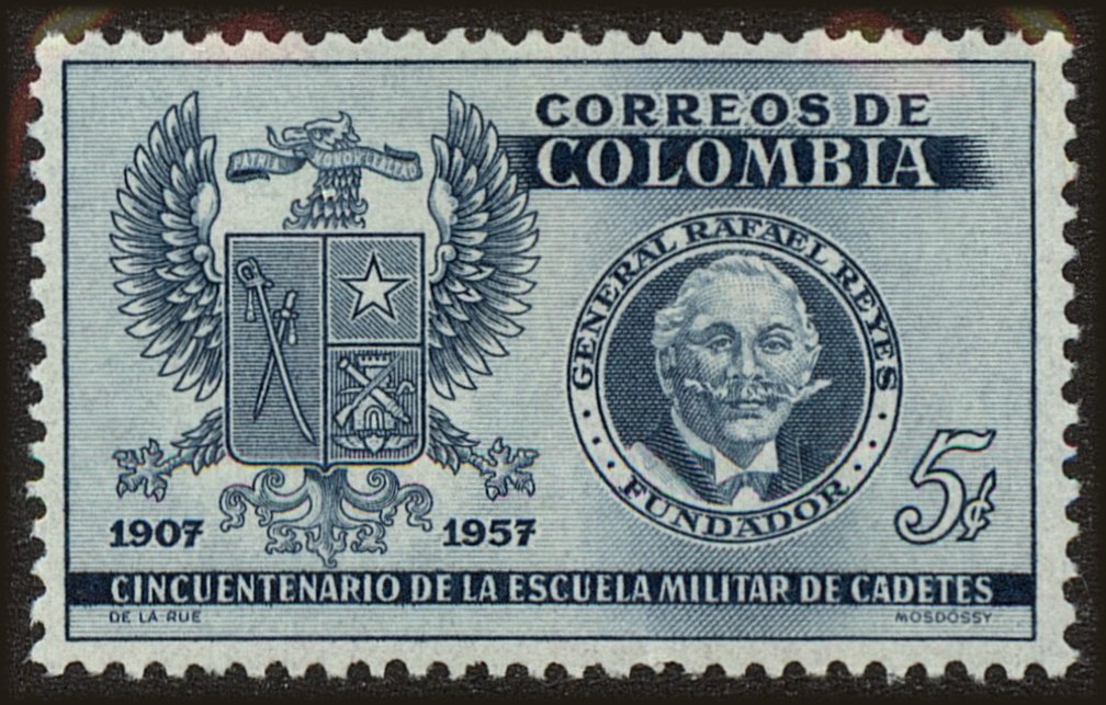 Front view of Colombia 673 collectors stamp