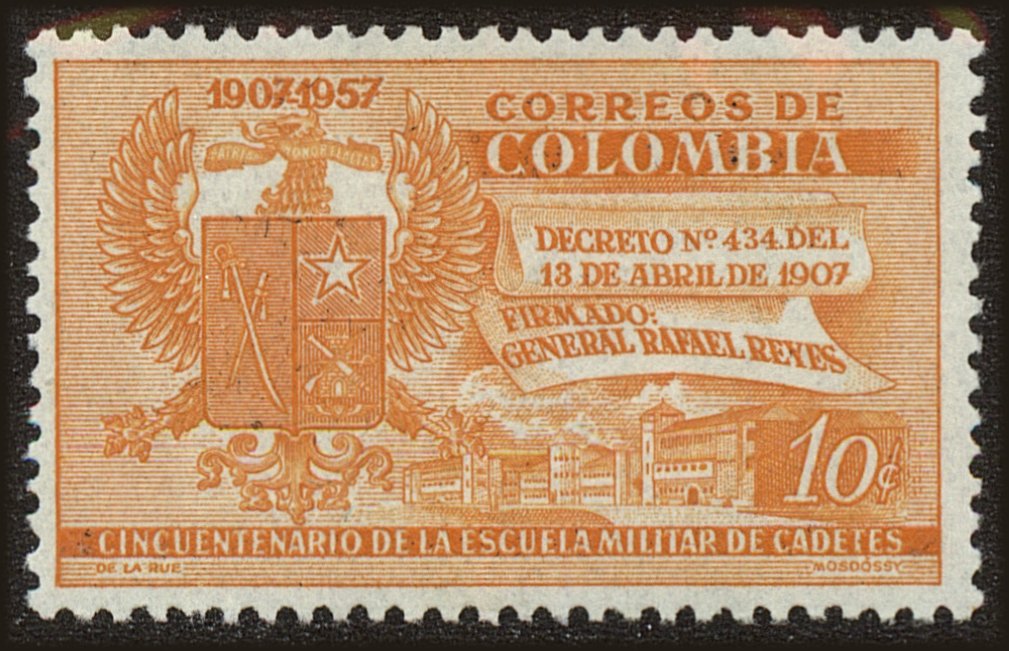 Front view of Colombia 674 collectors stamp