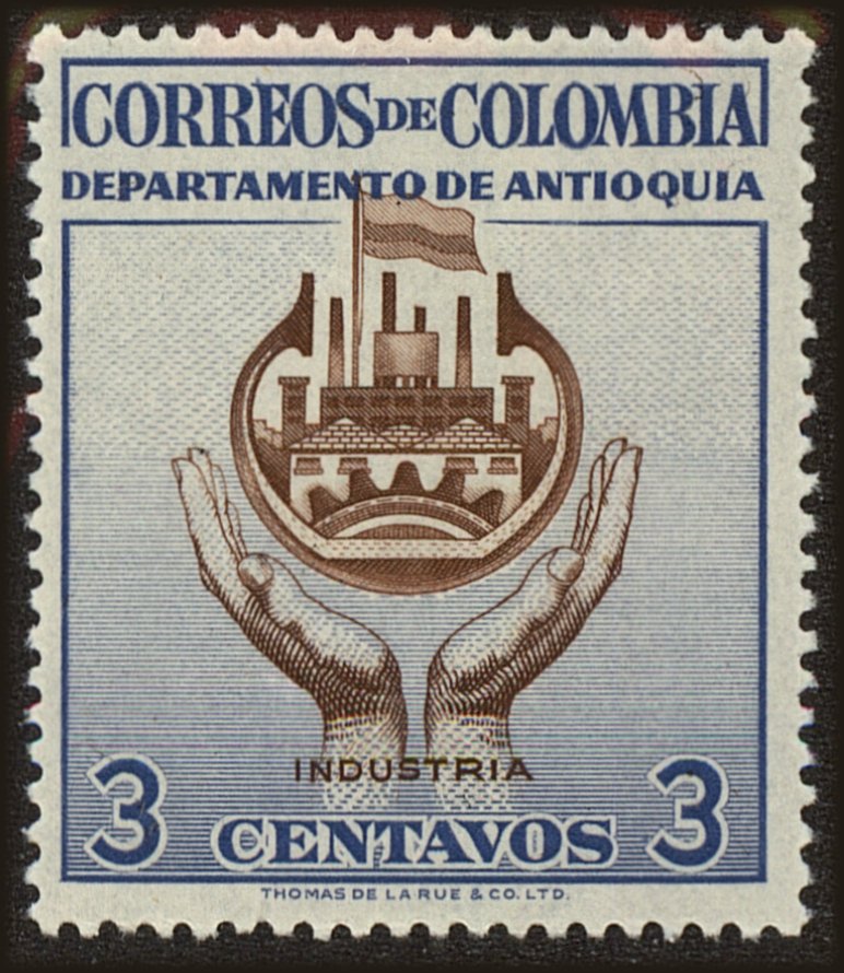 Front view of Colombia 681 collectors stamp