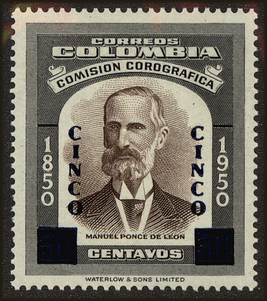 Front view of Colombia 690 collectors stamp