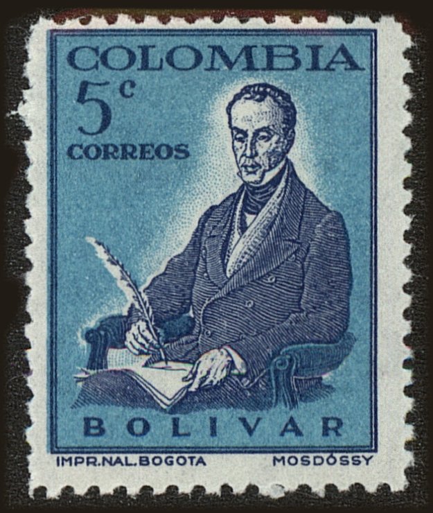 Front view of Colombia 701 collectors stamp