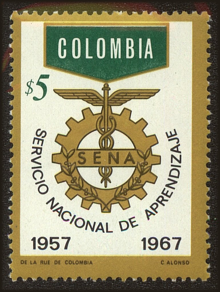 Front view of Colombia 771 collectors stamp