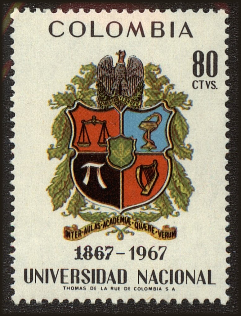 Front view of Colombia 783 collectors stamp