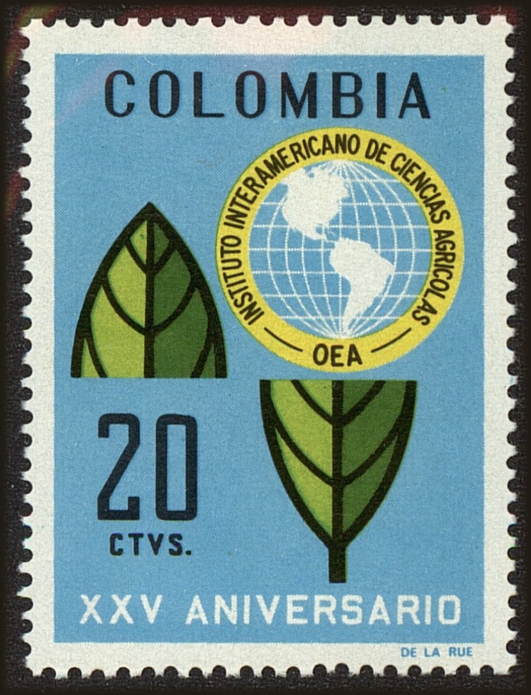 Front view of Colombia 786 collectors stamp