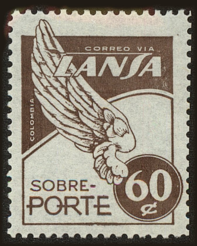 Front view of Colombia C171 collectors stamp