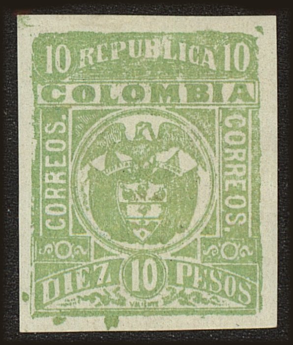 Front view of Colombia 223 collectors stamp
