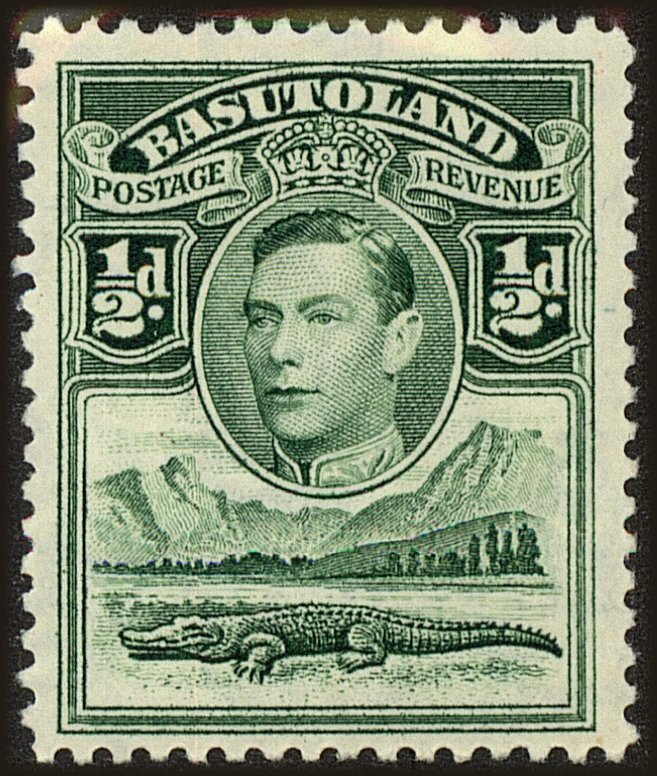 Front view of Basutoland 18 collectors stamp
