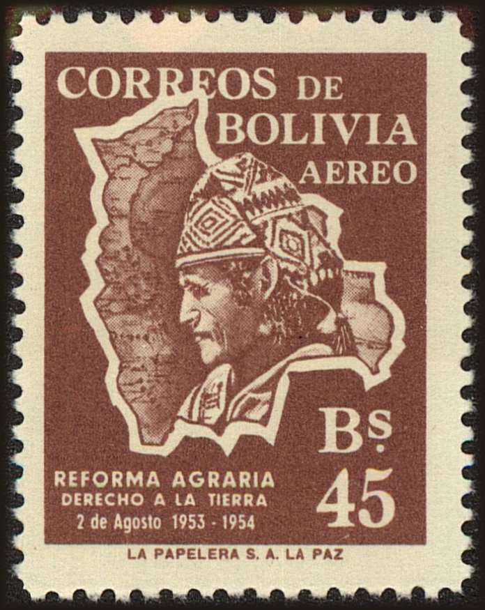 Front view of Bolivia C179 collectors stamp