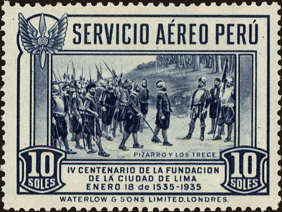 Front view of Peru C12 collectors stamp