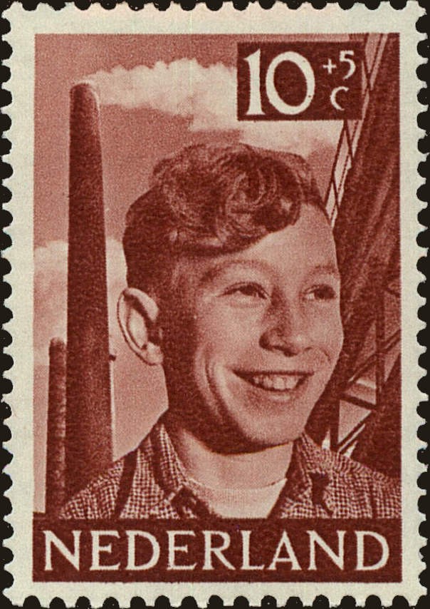 Front view of Netherlands B232 collectors stamp