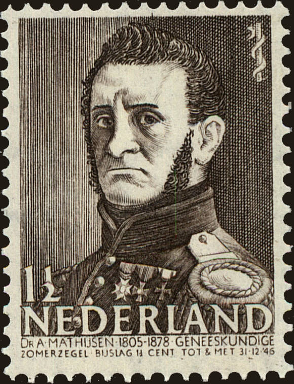 Front view of Netherlands B134 collectors stamp