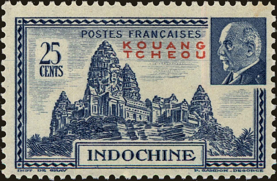Front view of Kwangchowan 136 collectors stamp