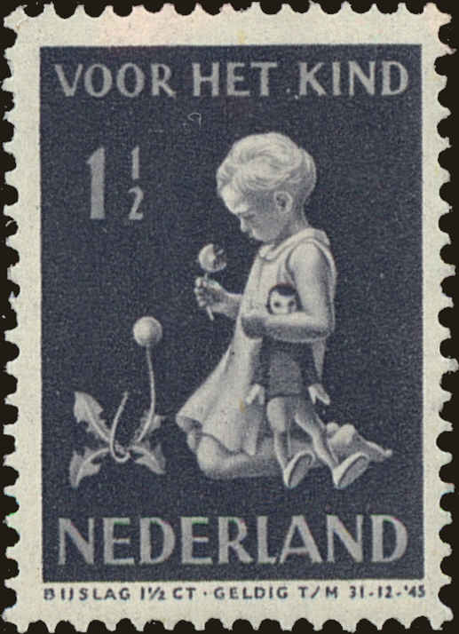 Front view of Netherlands B129 collectors stamp