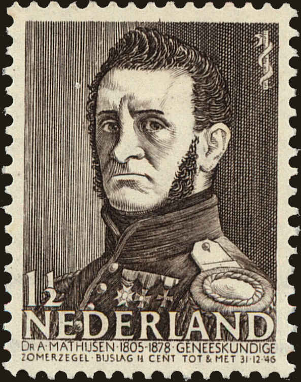 Front view of Netherlands B134 collectors stamp