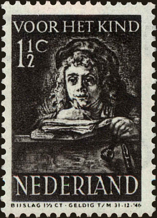 Front view of Netherlands B139 collectors stamp