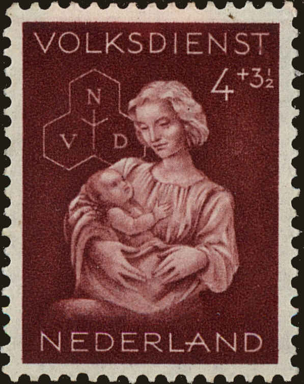 Front view of Netherlands B150 collectors stamp