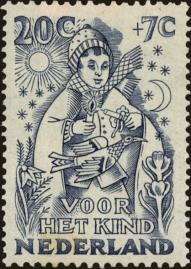 Front view of Netherlands B207 collectors stamp