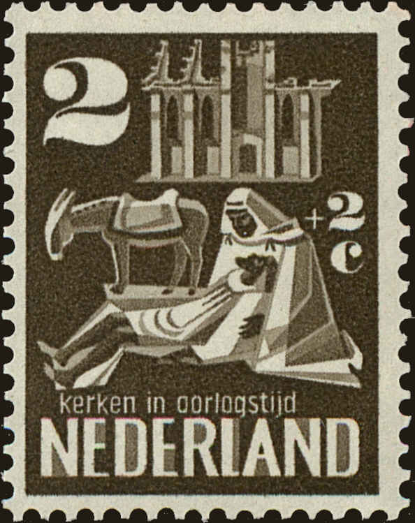 Front view of Netherlands B214 collectors stamp