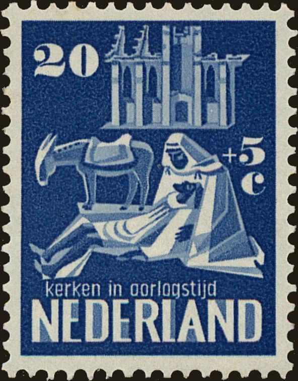 Front view of Netherlands B218 collectors stamp