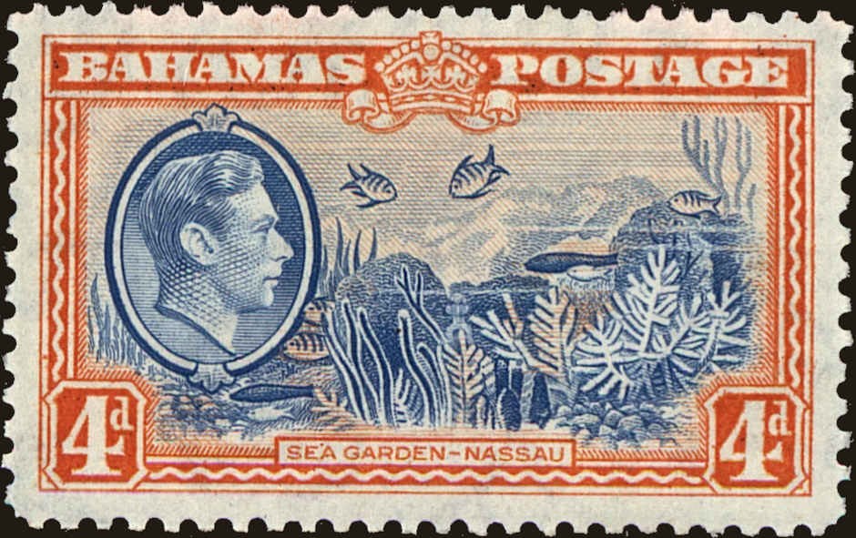Front view of Bahamas 106 collectors stamp