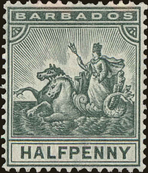 Front view of Barbados 71 collectors stamp