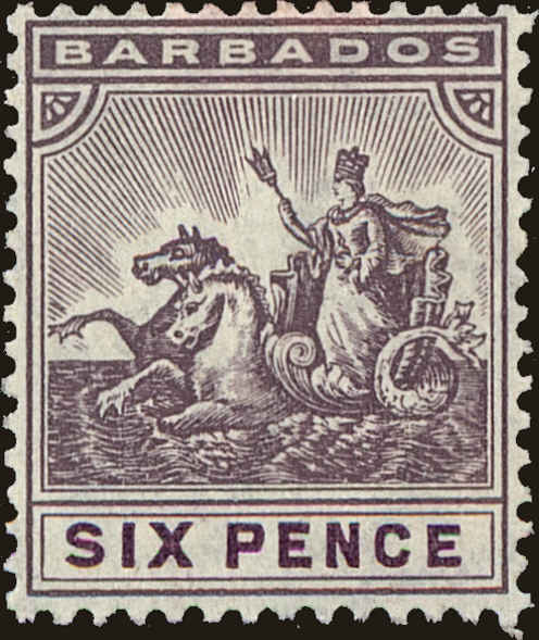 Front view of Barbados 98 collectors stamp