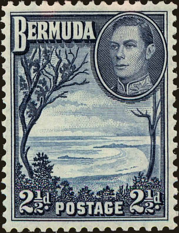 Front view of Bermuda 120 collectors stamp