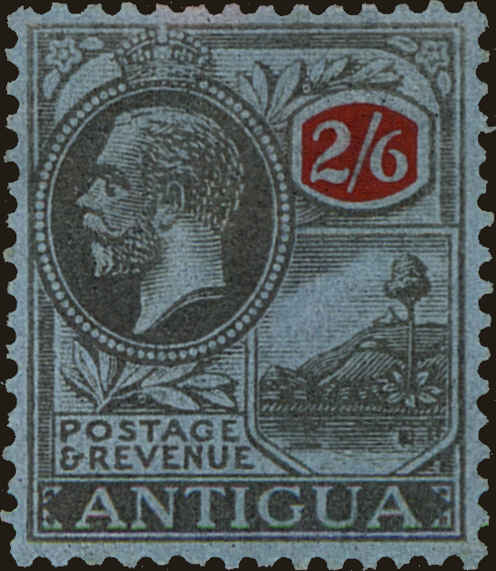 Front view of Antigua 62 collectors stamp
