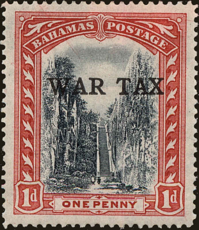 Front view of Bahamas MR5 collectors stamp